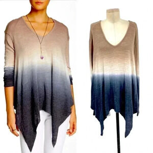 Young Fabulous and Broke Gabby Ombré  oversized & Asymmetrical Long Sleeve Top M